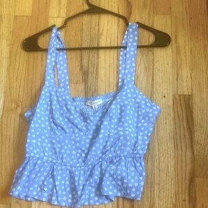 blue floral tank top